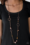 Paparazzi "Too HAUTE To Handle" Copper Hoop and Bead Necklace & Earring Set Paparazzi Jewelry
