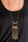 Paparazzi VINTAGE VAULT "Glam Goddess" Brass Necklace & Earring Set Paparazzi Jewelry