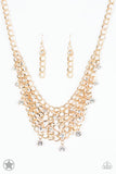 Paparazzi "Fishing For Compliments" Gold BLOCKBUSTER Necklace & Earring Set Paparazzi Jewelry