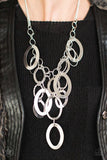 Paparazzi "A Silver Spell" Silver BLOCKBUSTER Necklace & Earring Set Paparazzi Jewelry