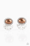 Paparazzi "Happily Ever After Glow" Brown Post Earrings Paparazzi Jewelry