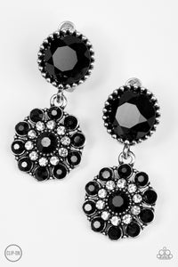 Paparazzi "Glittering Gardenias" Black Clip On Earrings Paparazzi Jewelry