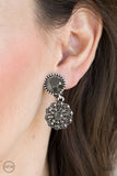 Paparazzi "Glittering Gardenias" Silver Clip On Earrings Paparazzi Jewelry