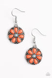 Paparazzi "MARIGOLD Rush" Orange Bead Flower Daisy Silver Earrings Paparazzi Jewelry