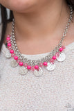 Paparazzi "Beachfront Babe" Pink Necklace & Earring Set Paparazzi Jewelry
