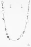 Paparazzi "Too HAUTE To Handle" Silver Hoop and Bead Necklace & Earring Set Paparazzi Jewelry