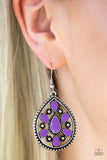 Paparazzi "Spring Arrival" Purple Accent Silver Teardrop Earrings Paparazzi Jewelry