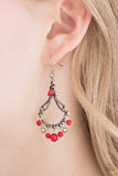Paparazzi VINTAGE VAULT "Dazzling Date Night" Red Earrings Paparazzi Jewelry