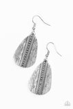 Paparazzi "Double The Texture" Silver Tribal Embossed Earrings Paparazzi Jewelry