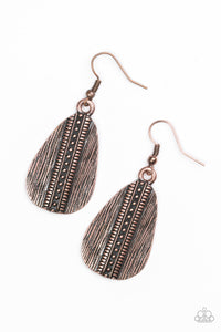 Paparazzi "Double The Texture" Copper Tribal Embossed Earrings Paparazzi Jewelry