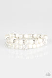 Paparazzi "Teasingly Tinseltown" White Bracelet Paparazzi Jewelry