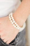 Paparazzi "Teasingly Tinseltown" White Bracelet Paparazzi Jewelry