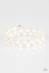 Paparazzi "Modestly Modest" White Bracelet Paparazzi Jewelry