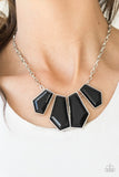 Paparazzi "Get Up and GEO" Black Necklace & Earring Set Paparazzi Jewelry