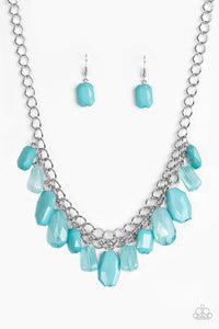 Paparazzi VINTAGE VAULT "Glacier Goddess" Blue Necklace & Earring Set Paparazzi Jewelry