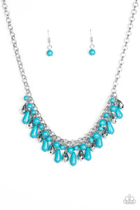 Paparazzi VINTAGE VAULT "Coastal Cabanas" Blue Necklace & Earring Set Paparazzi Jewelry