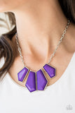 Paparazzi "Get Up and GEO" Purple Necklace & Earring Set Paparazzi Jewelry