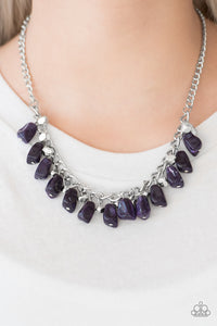 Paparazzi VINTAGE VAULT "Rocky Shores" Purple Necklace & Earring Set Paparazzi Jewelry