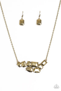 Paparazzi VINTAGE VAULT "Urban Dynasty" Brass Necklace & Earring Set Paparazzi Jewelry