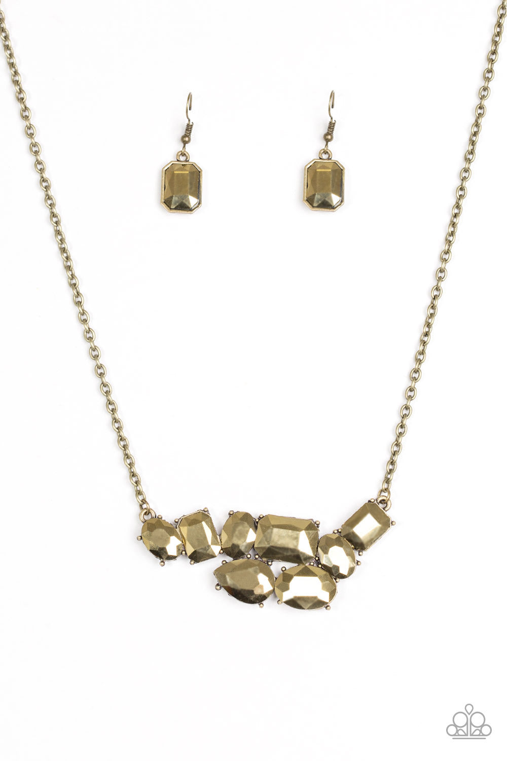 Paparazzi Vintage Vault Urban Dynasty Brass Necklace And Earring Set