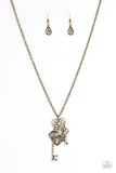Paparazzi "Secrets Of The Heart" Brass Necklace & Earring Set Paparazzi Jewelry