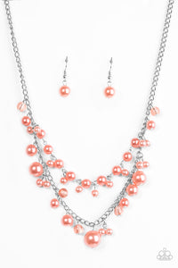 Paparazzi VINTAGE VAULT "Blissfully Bridesmaid"  Orange Necklace & Earring Set Paparazzi Jewelry