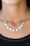 Paparazzi VINTAGE VAULT "Deluxe Luxe" White Necklace & Earring Set Paparazzi Jewelry