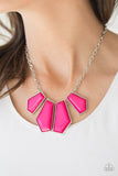 Paparazzi "Get Up and GEO" Pink Necklace & Earring Set Paparazzi Jewelry