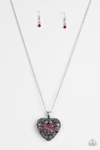 Paparazzi "Heartless Heiress" Pink Necklace & Earring Set Paparazzi Jewelry