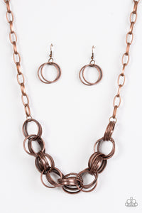 Paparazzi VINTAGE VAULT "Statement Made" Copper Necklace & Earring Set Paparazzi Jewelry