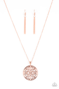 Paparazzi "All About Me-dallion" Copper Necklace & Earring Set Paparazzi Jewelry