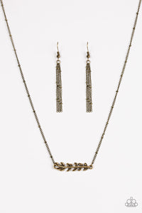 Paparazzi "Beautifully Branching" Brass Necklace & Earring Set Paparazzi Jewelry