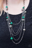 Paparazzi "Radiant Renegade" Green Necklace & Earring Set Paparazzi Jewelry