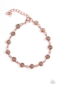 Paparazzi "Rosebud Radiance" Copper Rosebud Flower Charm Bracelet Paparazzi Jewelry