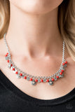 Paparazzi VINTAGE VAULT "Fashion Formal" Red Necklace & Earring Set Paparazzi Jewelry
