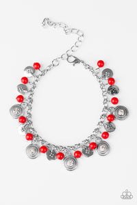 Paparazzi VINTAGE VAULT "Pure Luxe" Red Bracelet Paparazzi Jewelry