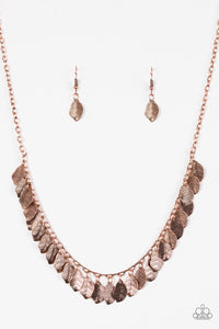 Paparazzi "Sail Across The Sky" Copper Feather Fringe Necklace & Earring Set Paparazzi Jewelry