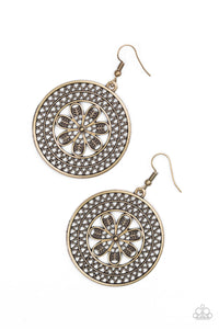 Paparazzi "Dandelion Deserts" Brass  Earrings Paparazzi Jewelry