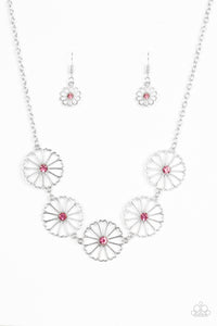 Paparazzi "Daffodil Gardens" Pink Necklace & Earring Set Paparazzi Jewelry