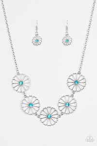 Paparazzi "Daffodil Gardens" Blue Necklace & Earring Set Paparazzi Jewelry