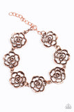 Paparazzi "Nip It In The ROSEBUD" Copper Rosebud Floral Link Bracelet Paparazzi Jewelry