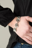 Paparazzi "Nip It In The ROSEBUD" Silver Rosebud Floral Link Bracelet Paparazzi Jewelry