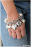 Paparazzi "Heart of Hearts" White Bracelet Paparazzi Jewelry