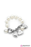 Paparazzi "Heart of Hearts" White Bracelet Paparazzi Jewelry