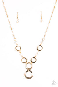 Paparazzi "Perfectly Poised" Gold Necklace & Earring Set Paparazzi Jewelry