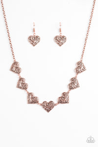 Paparazzi "Heart Heaven" Copper Necklace & Earring Set Paparazzi Jewelry