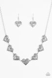 Paparazzi "Heart Heaven" Silver Necklace & Earring Set Paparazzi Jewelry