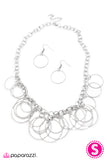 Paparazzi "Get In the Ring" Silver Necklace & Earring Set Paparazzi Jewelry