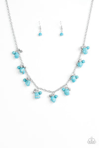Paparazzi "Rocky Mountain Magnificence" Blue Necklace & Earring Set Paparazzi Jewelry