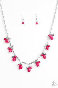 Paparazzi VINTAGE VAULT "Rocky Mountain Magnificence" Pink Necklace & Earring Set Paparazzi Jewelry